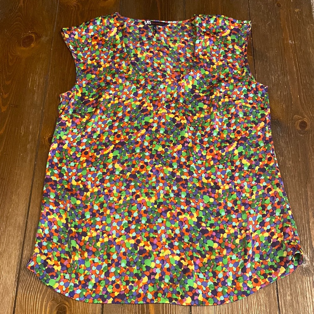 French Connection Scoop Neck Top Shell UK Style,  Color Dippin Dots M